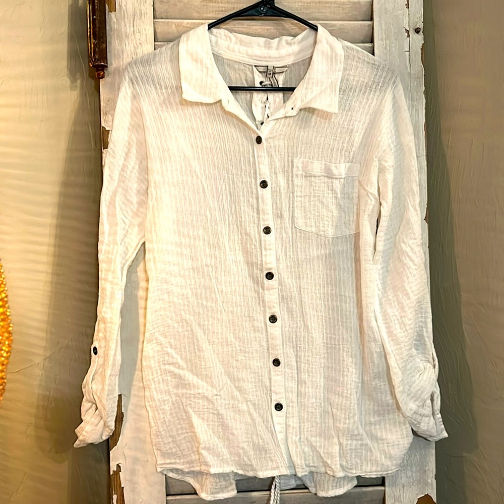 BKE linen boyfriend shirt